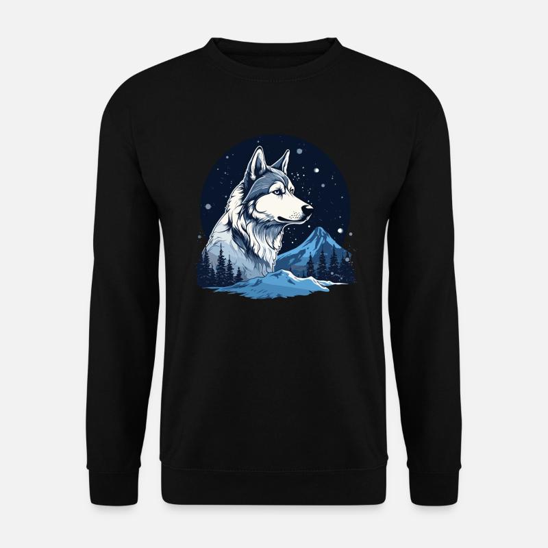 Husky Hund Schlittenhund - Unisex Pullover - Schwarz