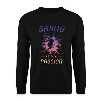 Skiing is my passion - Unisex Pullover - Schwarz - Vorne - Alina (178cm) & Michal (187cm)