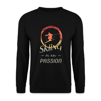 skiing - ski - ski fahren - Unisex Pullover - Schwarz - Vorne - Alina (178cm) & Michal (187cm)