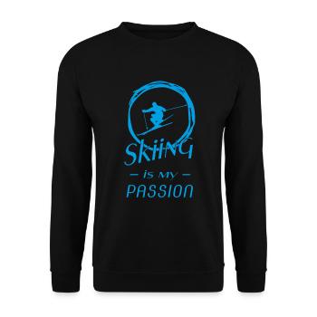skiing is my passion - Unisex Pullover - Schwarz - Vorne - Alina (178cm) & Michal (187cm)