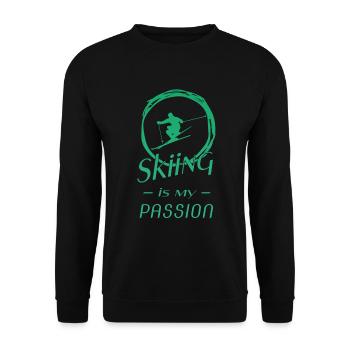 Ski - Ski fahren - Skiing - Unisex Pullover - Schwarz - Vorne - Alina (178cm) & Michal (187cm)