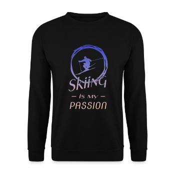 skiing - Unisex Pullover - Schwarz - Vorne - Alina (178cm) & Michal (187cm)