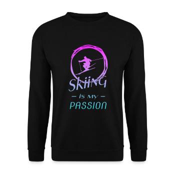 skiing - Unisex Pullover - Schwarz - Vorne - Alina (178cm) & Michal (187cm)