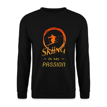 skiing is my passion - Unisex Pullover - Schwarz - Vorne - Alina (178cm) & Michal (187cm)
