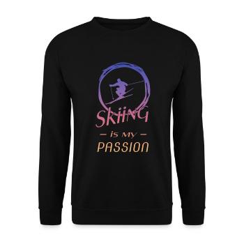 Ski fahren - Skifahren - Ski - Skiing - Unisex Pullover - Schwarz - Vorne - Alina (178cm) & Michal (187cm)