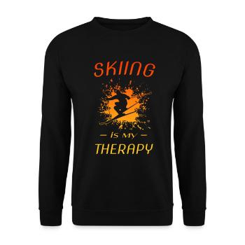 skiing ski Skifahren - Unisex Pullover - Schwarz - Vorne - Alina (178cm) & Michal (187cm)