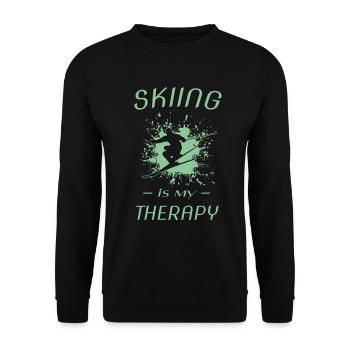 Skiing - Unisex Pullover - Schwarz - Vorne - Alina (178cm) & Michal (187cm)