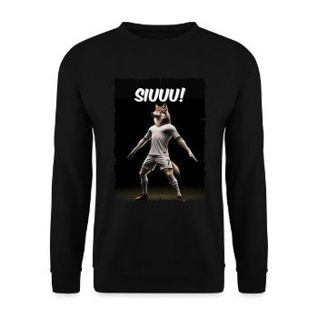 Siu Football Goal Celebration Outfit with Wolf - Unisex Sweatshirt - black - Front - Alina (178cm) & Michal (187cm)