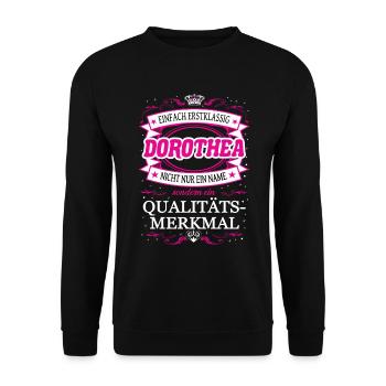 Quality feature Dorothea simply first-class - Unisex Sweatshirt - black - Front - Alina (178cm) & Michal (187cm)
