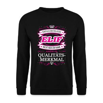 Quality Feature Elif Simply Top Notch Outfit - Unisex Sweatshirt - black - Front - Alina (178cm) & Michal (187cm)