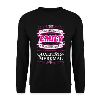 Quality Feature Emily Simply Top Notch Outfit - Unisex Sweatshirt - black - Front - Alina (178cm) & Michal (187cm)