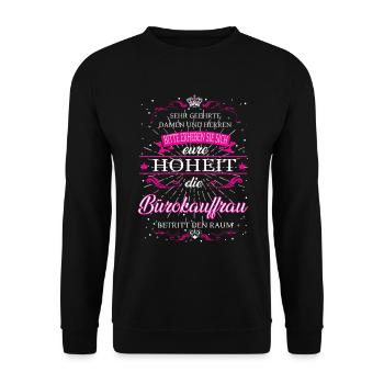 Votre Altesse Commis de bureau entre dans la pièce - Sweat-shirt Unisexe - noir - Devant - Alina (178cm) & Michal (187cm)
