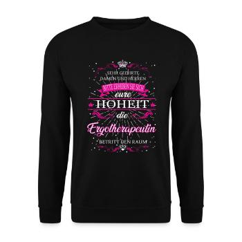 Votre Altesse l’ergothérapeute entre dans la pièce - Sweat-shirt Unisexe - noir - Devant - Alina (178cm) & Michal (187cm)