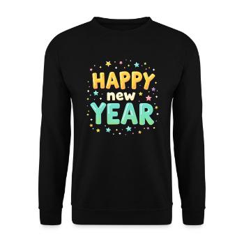 Happy New Year Halloween Design for Ladies - Unisex Sweatshirt - black - Front - Alina (178cm) & Michal (187cm)