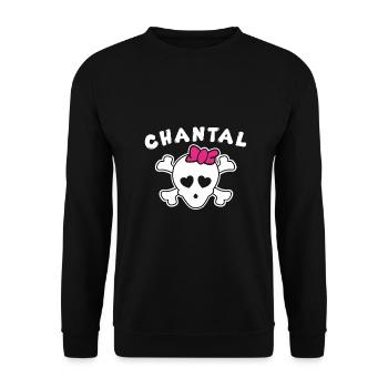 Piratin Chantal Design für Mädchen und Frauen - Unisex Pullover - Schwarz - Vorne - Alina (178cm) & Michal (187cm)