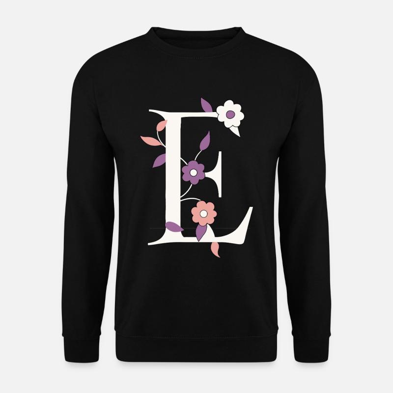 Letter E Monogram Retro - Unisex Sweatshirt - black