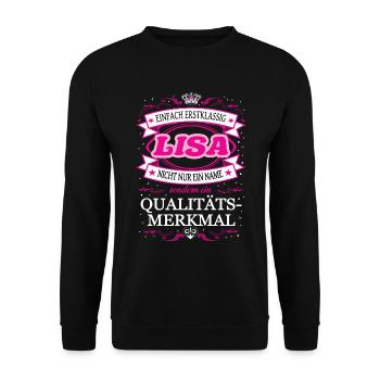 Eure Hoheit Lisa betritt den Raum - Unisex Pullover - Schwarz - Vorne - Alina (178cm) & Michal (187cm)