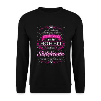 Votre Altesse le moniteur de ski entre dans la salle - Sweat-shirt Unisexe - noir - Devant - Alina (178cm) & Michal (187cm)