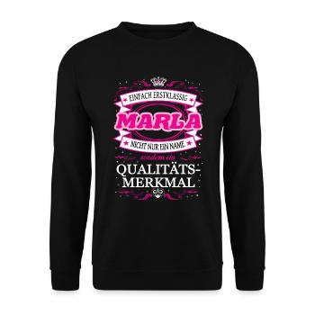 Quality feature Marla simply first-class - Unisex Sweatshirt - black - Front - Alina (178cm) & Michal (187cm)