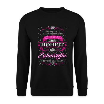 Votre Altesse le dentiste entre dans la pièce - Sweat-shirt Unisexe - noir - Devant - Alina (178cm) & Michal (187cm)