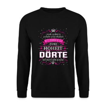 Votre Altesse Dörte entre dans la salle - Sweat-shirt Unisexe - noir - Devant - Alina (178cm) & Michal (187cm)