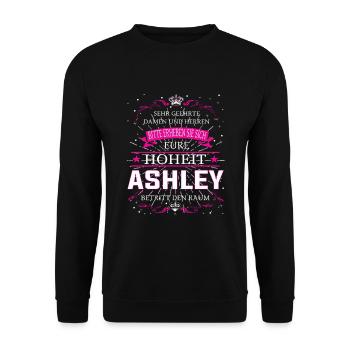 Votre Altesse Ashley entre dans la pièce - Sweat-shirt Unisexe - noir - Devant - Alina (178cm) & Michal (187cm)