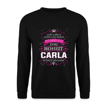 Your Highness Carla enters the room - Unisex Sweatshirt - black - Front - Alina (178cm) & Michal (187cm)