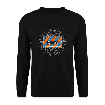 Music Music Tape Cassette Walkman Gift - Unisex Sweatshirt - black - Front - Alina (178cm) & Michal (187cm)