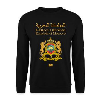 Marokkanischer Pass - Unisex Pullover - Schwarz - Vorne - Alina (178cm) & Michal (187cm)