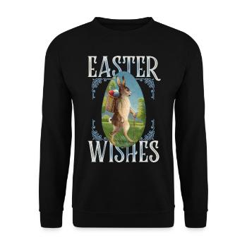 Lapin de Pâques, lapin rétro-vintage - Sweat-shirt Unisexe - noir - Devant - Alina (178cm) & Michal (187cm)
