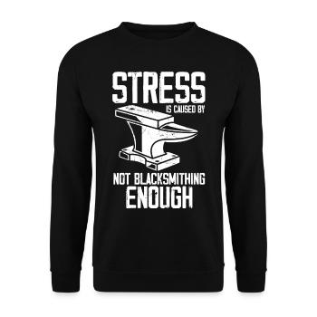 Forging gifts | Blacksmith Metalsmith Hobby - Unisex Sweatshirt - black - Front - Alina (178cm) & Michal (187cm)