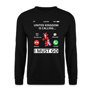 Großbritannien Flagge Union Jack Fahne London UK - Unisex Pullover - Schwarz - Vorne - Alina (178cm) & Michal (187cm)