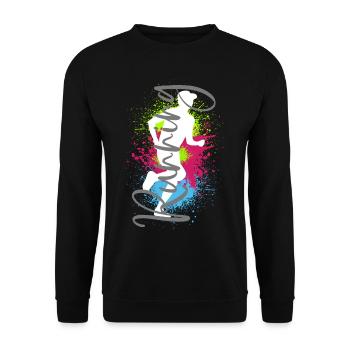 Running Sport Jogger Runner Course Jogging Running - Sweat-shirt Unisexe - noir - Devant - Alina (178cm) & Michal (187cm)
