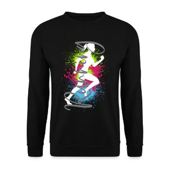 Course à pied Sports Jogger Femme Course Jogging Course à pied - Sweat-shirt Unisexe - noir - Devant - Alina (178cm) & Michal (187cm)