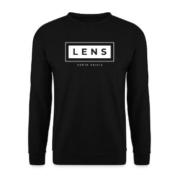 LENS minimaliste - Sweat-shirt Unisexe - noir - Devant - Alina (178cm) & Michal (187cm)