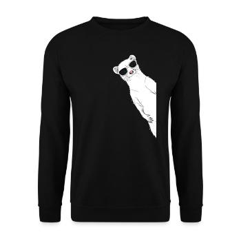 Cool ferret with sunglasses Cute ferret - Unisex Sweatshirt - black - Front - Alina (178cm) & Michal (187cm)