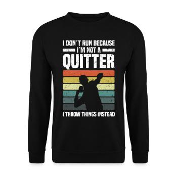 Kugelstoßen Leichtathletik | Sport Athlet Geschenk - Unisex Pullover - Schwarz - Vorne - Alina (178cm) & Michal (187cm)