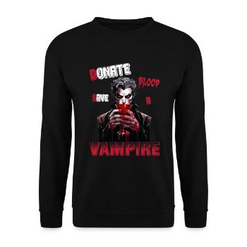 Donner du sang Sauvez une version comique vampire - Sweat-shirt Unisexe - noir - Devant - Alina (178cm) & Michal (187cm)