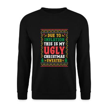 hässliche Weihnachtspullover - Inflation - Unisex Pullover - Schwarz - Vorne - Alina (178cm) & Michal (187cm)