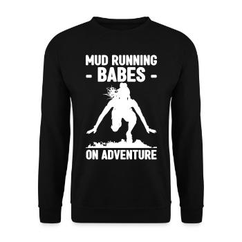 Mud Run Geschenke | Schlammlauf Team Läufer Sport - Unisex Pullover - Schwarz - Vorne - Alina (178cm) & Michal (187cm)
