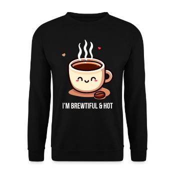 Brauend und heiß - Unisex Pullover - Schwarz - Vorne - Alina (178cm) & Michal (187cm)