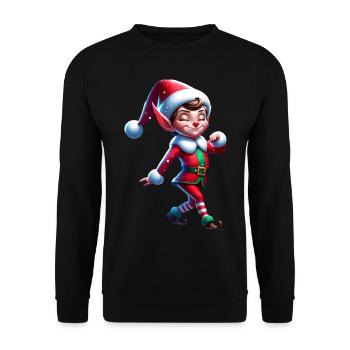 Christmas Elf Christmas - Unisex Sweatshirt - black - Front - Alina (178cm) & Michal (187cm)
