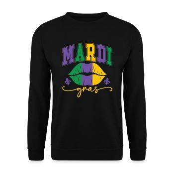 Mardi Gras Lips - Unisex Sweatshirt - black - Front - Alina (178cm) & Michal (187cm)