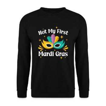 Nicht mein erster Mardi Gras - Unisex Pullover - Schwarz - Vorne - Alina (178cm) & Michal (187cm)