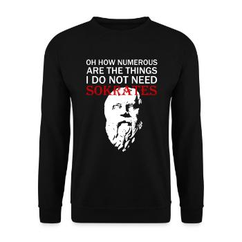 Proverbe Sagesse Philosophie Minimalisme - Sweat-shirt Unisexe - noir - Devant - Alina (178cm) & Michal (187cm)