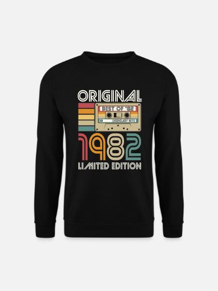 Urodzony w 1982 roku Oryginalne retro urodziny Vintage - Bluza unisex - czarny