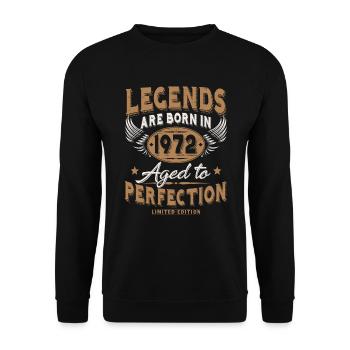 Né en 1972 Legends Cadeau d’anniversaire - Sweat-shirt Unisexe - noir - Devant - Alina (178cm) & Michal (187cm)