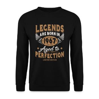 Né en 1967 Legends Cadeau d’anniversaire - Sweat-shirt Unisexe - noir - Devant - Alina (178cm) & Michal (187cm)