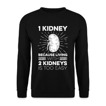 Kidney donation design for a kidney donor - Unisex Sweatshirt - black - Front - Alina (178cm) & Michal (187cm)