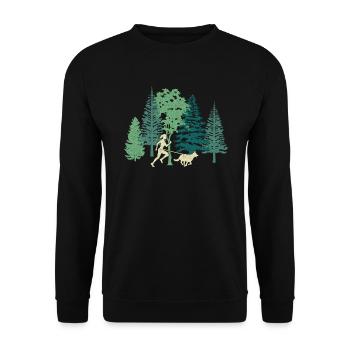 Course de canicross de cross-country avec chien Coureur de Canicross - Sweat-shirt Unisexe - noir - Devant - Alina (178cm) & Michal (187cm)
